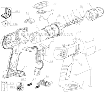 Page A Diagram and Parts List for FSD122 Type 4 Black and Decker Cordless Drill